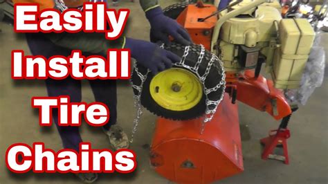 installing chains on snowblower tires